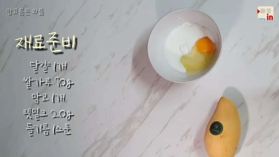 강아지 망고 와플 만들기, 재료비 1만원 수제간식 레시피